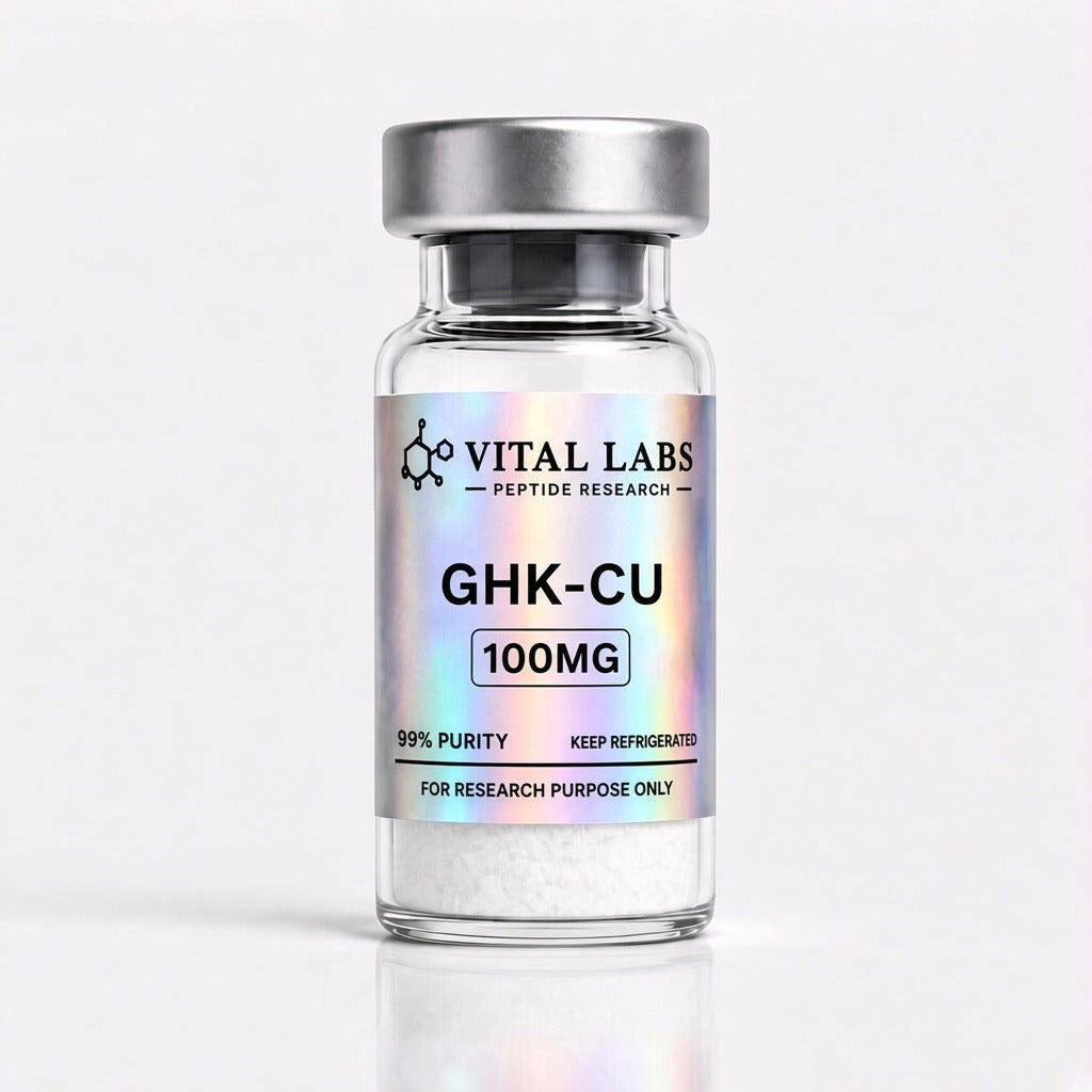 GHK-Cu 100 mg lyophilized research peptide vial