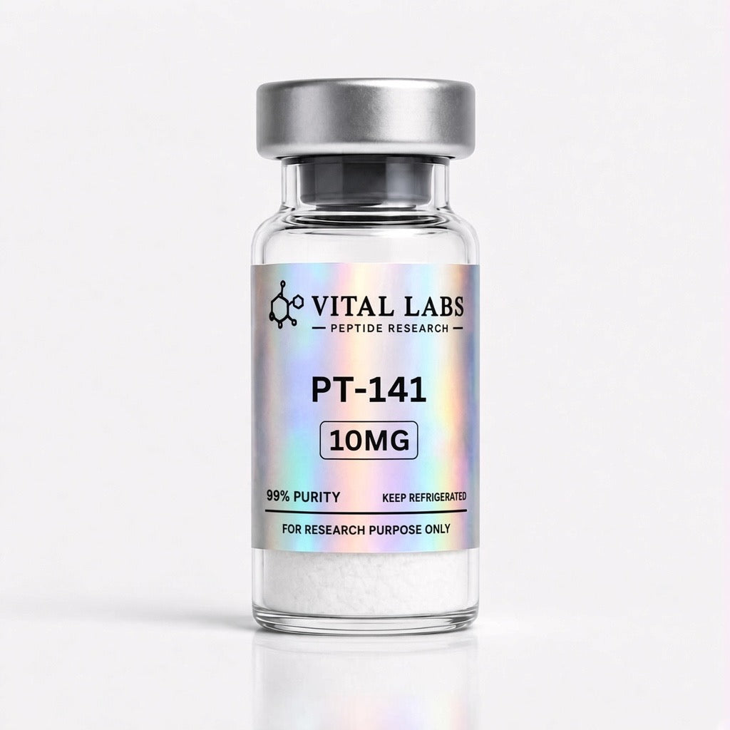 PT-141 10 mg lyophilized research peptide vial